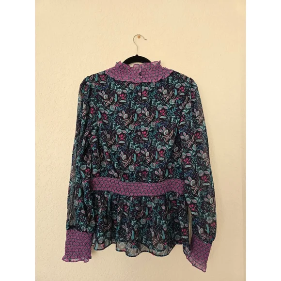 City Chic Analise Floral Smocked Top Size 14 - Picture 6 of 9